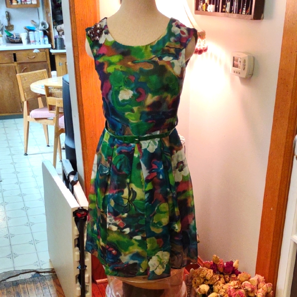 Vintage Floral Multicolor Dress